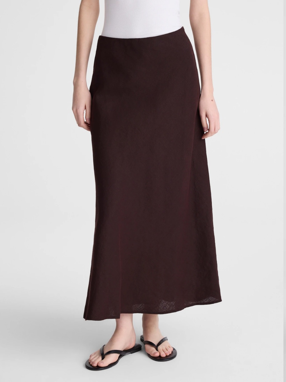 NWT Madewell Navy Linen Maxi Skirt with Subtle A-Line Silhouette size 00 - Picture 2 of 15